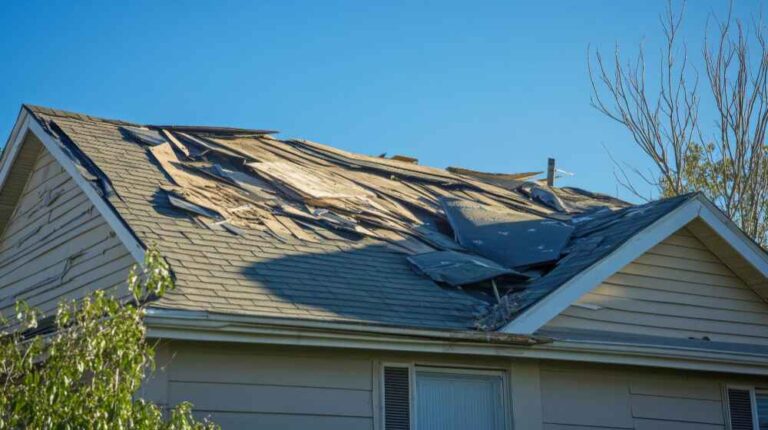 Wind Damage Roof Shingles